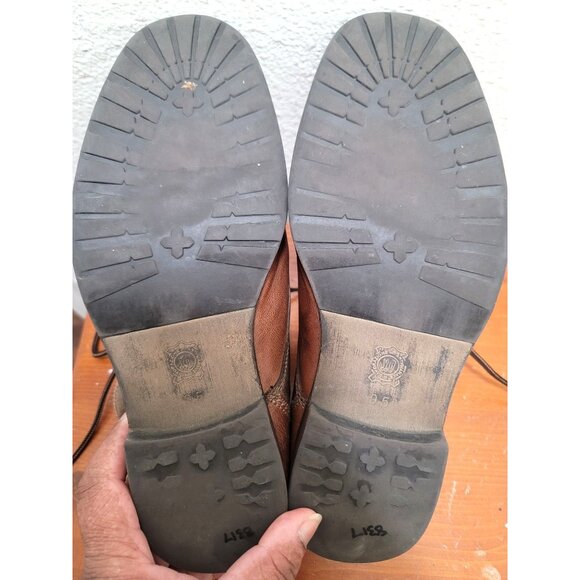 Aston Grey Collection Men's Red wood Brown & Tan Leather Lace-Up Boots Size 9.5 - Picture 7 of 10